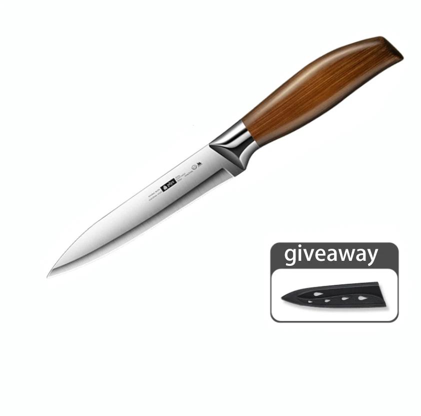 Kitchen chef seiko stainless steel fruit knife, imitation wood handle women's home sharp fruit and fish cutting knife