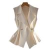 2025 Waist Cinched Suit Vest Women's Spring Thin Style Professional Sleeveless Camisole Vest White