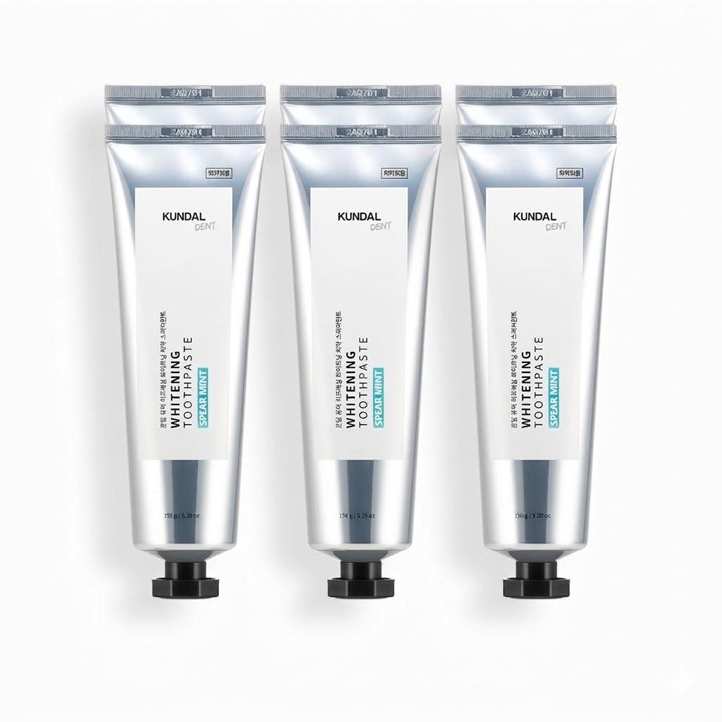 KUNDAL Pure Refreshing Toothpaste 3-piece Set Spearmint 150g, Korean Cosmetics with Good Fragrance