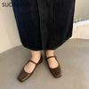 Fashion 2024 Summer New Brand Women Flats Fashion Square Toe Shallow Mary Jane Shoes Soft Casual Ballet Shoes Slingback Shoes