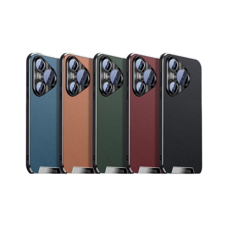 Huawei Pura70pro+ Phone Case All-inclusive Anti-drop P70ultra Business Men's and Women's Plain Leather Case