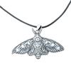 Exquisite Carving Ancient Silver Deathhead Moth Pendant Necklace for Women Men Gothic Punk Halloween Jewelry Accessories Gifts