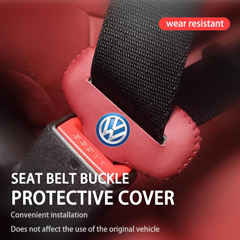Leather Car Seat Belt Buckle Clip Anti-Scratch Protector Auto Accessories For Volkswagen VW Scirocco Jetta Beetle Golf 4 5 6NO7