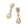 Elegant Zirconia Teardrop Earrings - Retro Court Style for Women