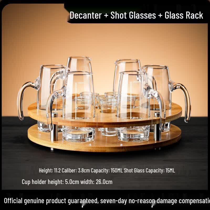 Premium Glass Baijiu Decanter & Shot Glass Set