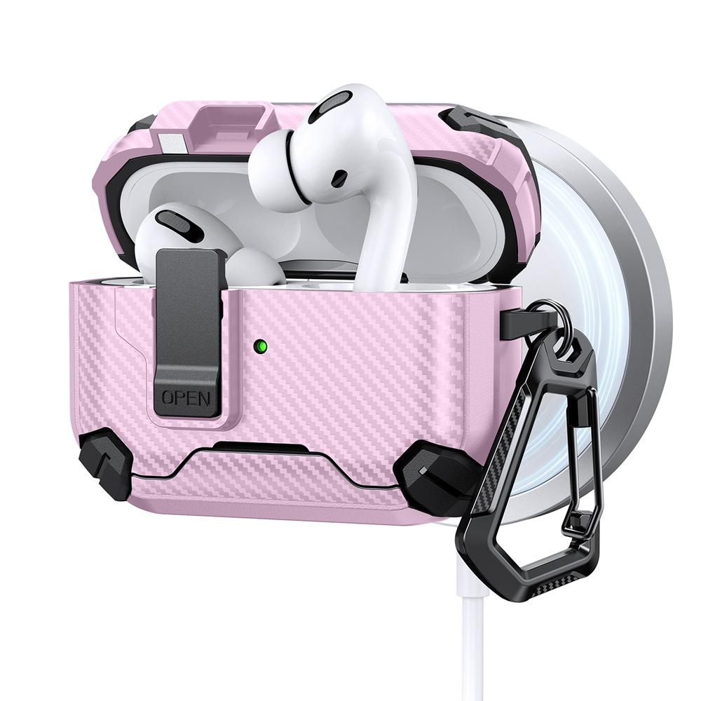 KEYSION Magnetic Automatic Switch Earphone Case for Airpods Pro 3 Pro 2 Shockproof Phone Stand Hook Headphone Cover for AirPods 4