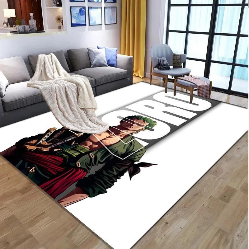 Roronoa Zoro Pattern Rug, Indoor/Outdoor Mat, for Picnic, Gameroom, Bedroom, Office, Living Room, Home Decor Carpet, Birthday Gift