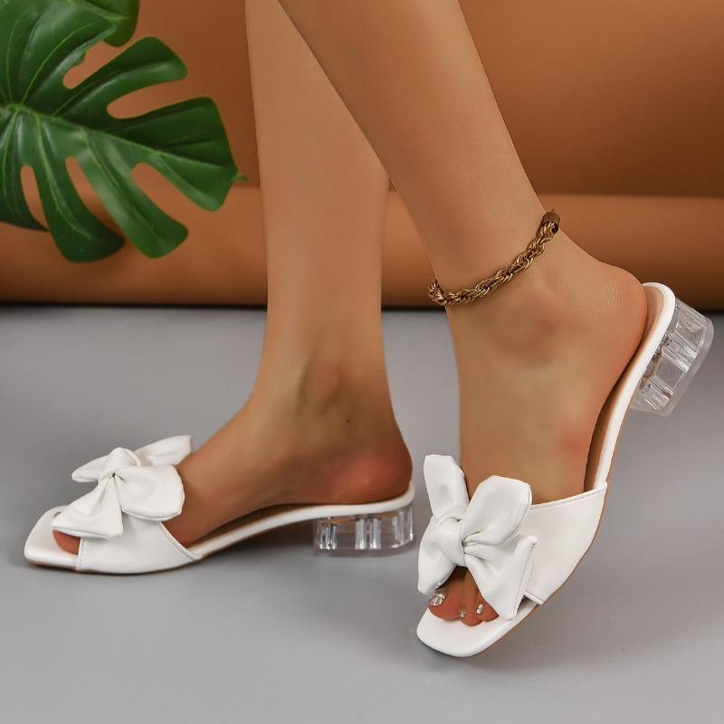 Women’s Bow Square-Toe Flats, Spring Comfort Slip-On Shoes, Plus Size