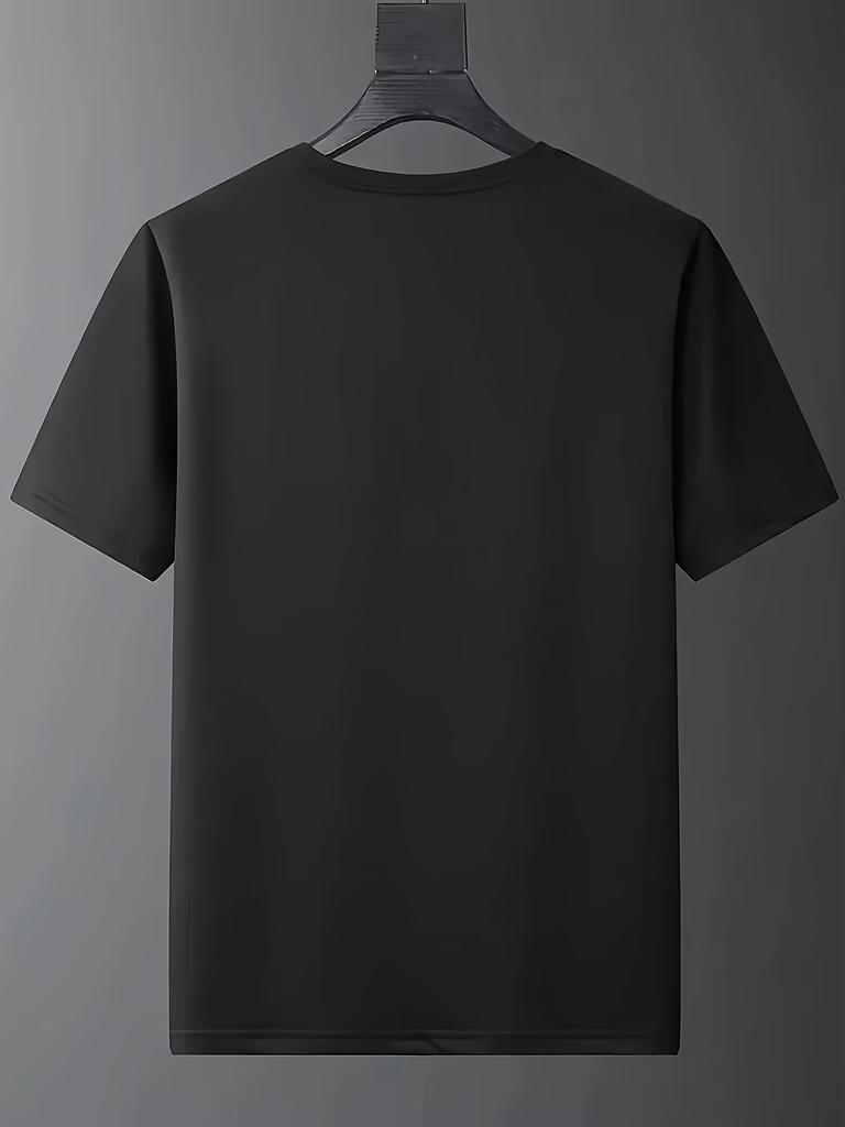 Summer Men's 100% Pure Cotton Letter Knight Print Round Neck T-shirt Casual Breathable High-quality Short Sleeved Shirt