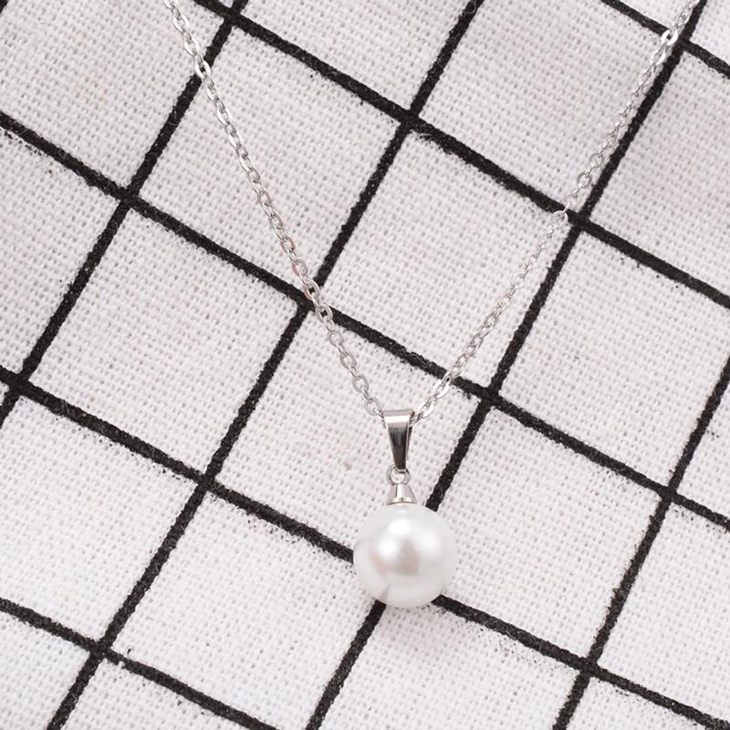 

18kgp титановая сталь жемчужное ожерелье женский кулон женское колье золотая цепочка ювелирные изделия лучший подарок