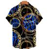 1116 New Hawaiian Shirt 1D Digital Heat Transfer Short Sleeve Shirt Men's Beach Big Gold Chain Men's Shirt
