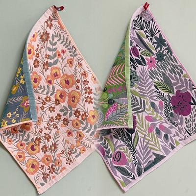 38x40cm Retro Floral Large Hand Towel 4 Layer Cotton Gauze Decorative Pure Cotton Dish Cloth Quick Dry Tea Towel Home Restaurant