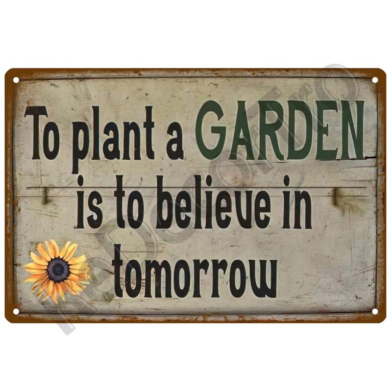 Garden Flower Rules Metal Sign Vintage Metal Plaque Plates Decor For Pub Bar Home Wall Decor Art Tin Signs Flower Poster Gift