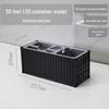 20ft Container Model Pen Holder & Business Card Box with Customizable Patterns/Text - Plastic Ornament