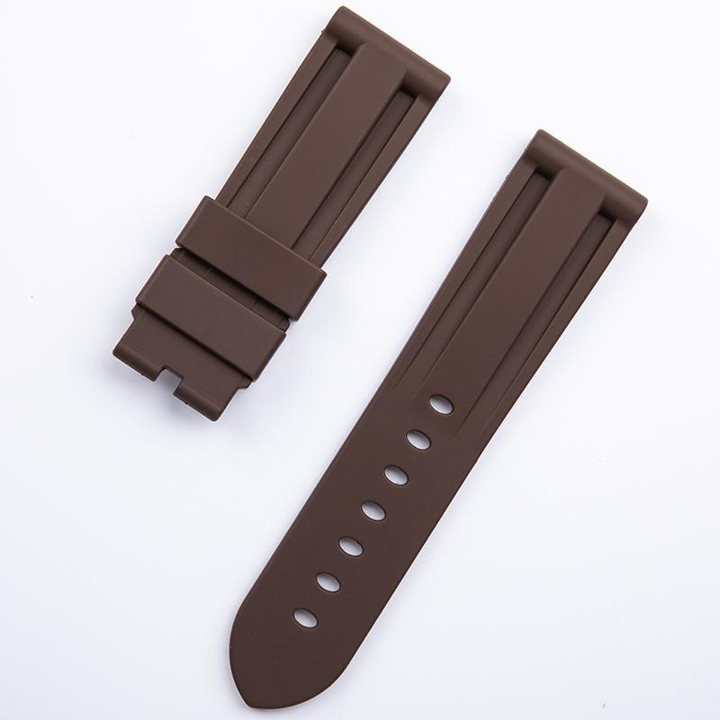 

Soft Liquid Nature Silicone 22mm 24mm Black Blue Red Yellow White Green Watch Band Tang Buckle For Panerai Strap Watchband 24mm PAM on&Without Buckle
