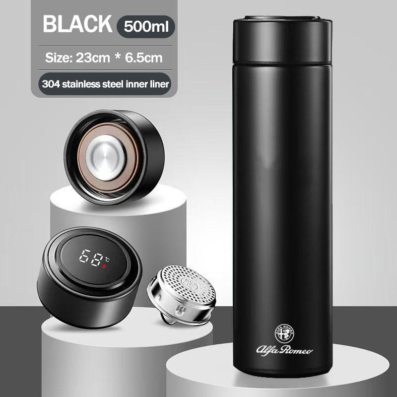 2026 Hot Alfa Romeo Car Logo Thermos Leakproof Cup Portable Bottle Auto Accessories For Alfa Romeo 4C 159 166 Spider Giulia Giul