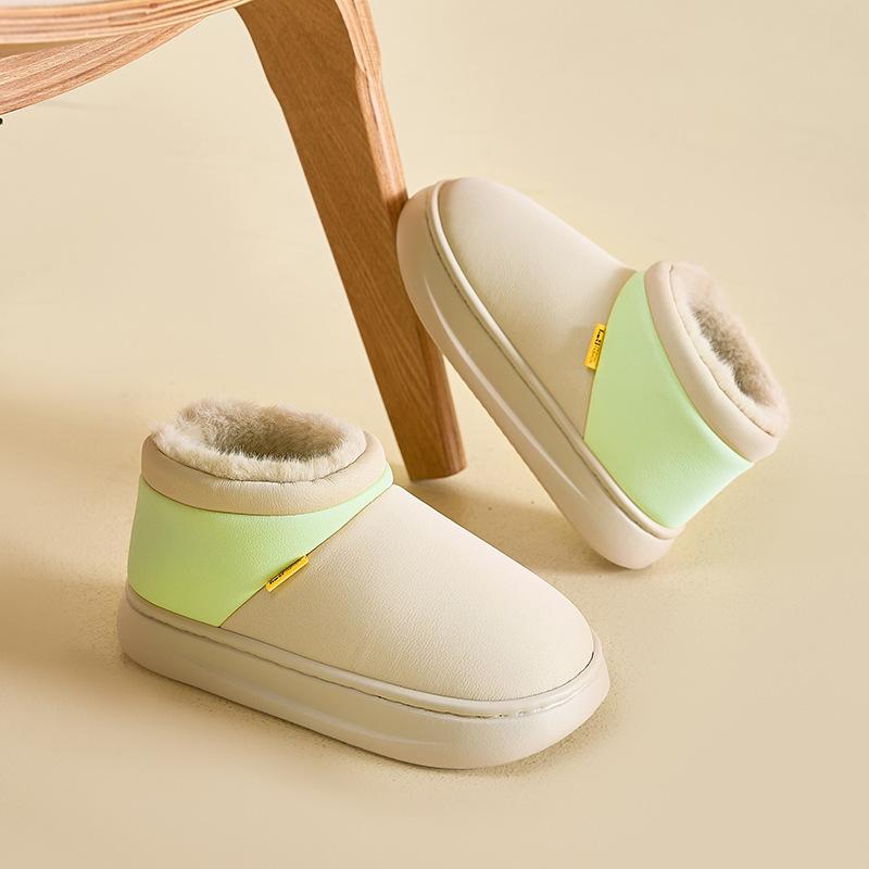 Cotton slippers winter home use velvet comfortable warm non-slip deodorant waterproof cotton shoes winter