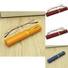 Classic Reading Glasses With Aluminum Tube Eyewear Case Snap Closure For Pocket Use
