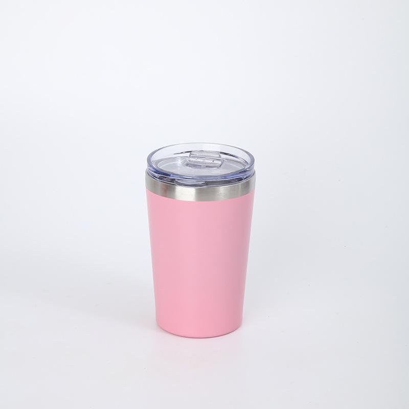 

Простая мини-кружка для молока 12 унций, вакуумная кофейная кружка из нержавеющей стали 304, портативная термокружка для автомобиля для улицы 12oz розовый