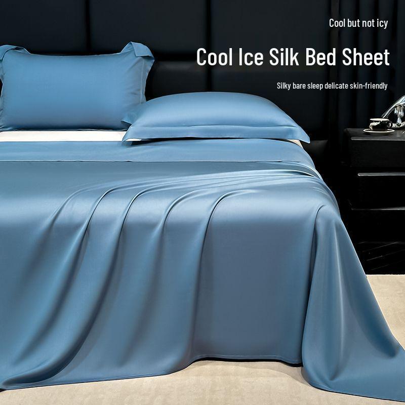 Juego de Ropa de Cama de Seda Helada de Verano Refrescante - Funda Nórdica Lavable y Transpirable, Funda de Almohada para Dormitorios de Estudiantes Individuales
