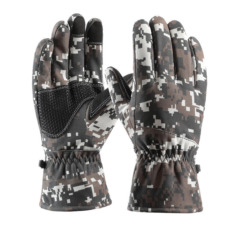 Men's Winter Touchscreen-Enabled Waterproof Non-Slip Cotton Gloves for Riding, Skiing, and Cold-Weather Protection.