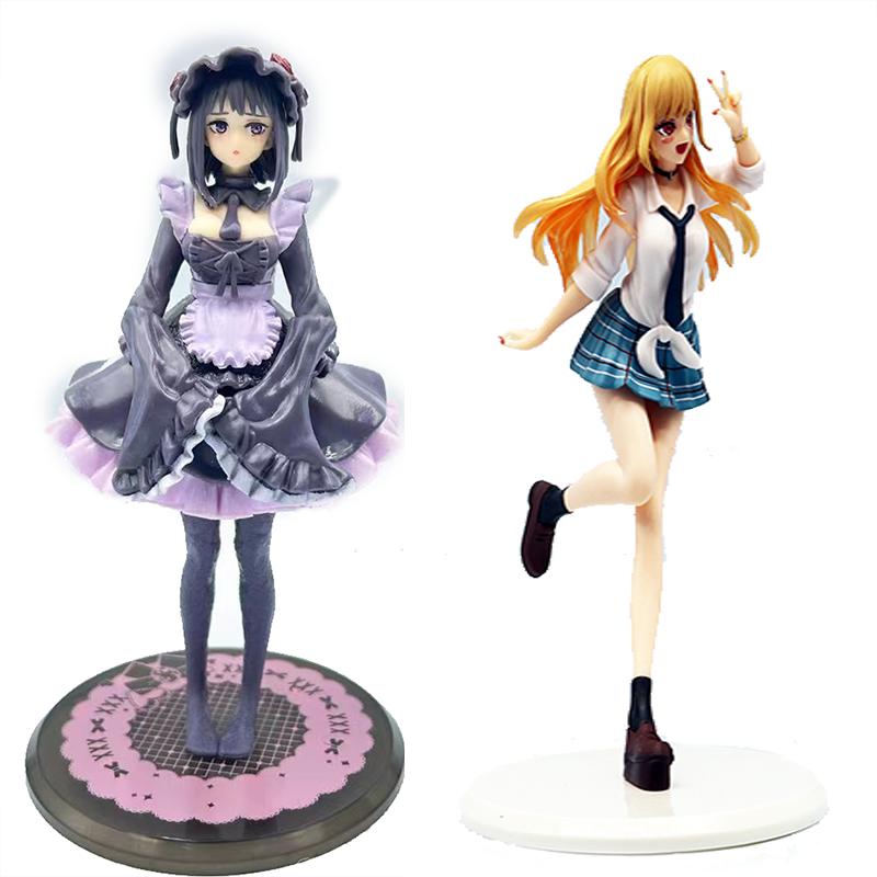 Anime Figure My Dress-Up Darling 12cm Black Maid Outfit Kitagawa Marin Action Figure Shizuku Kuroe Figurine Collection Model Toy