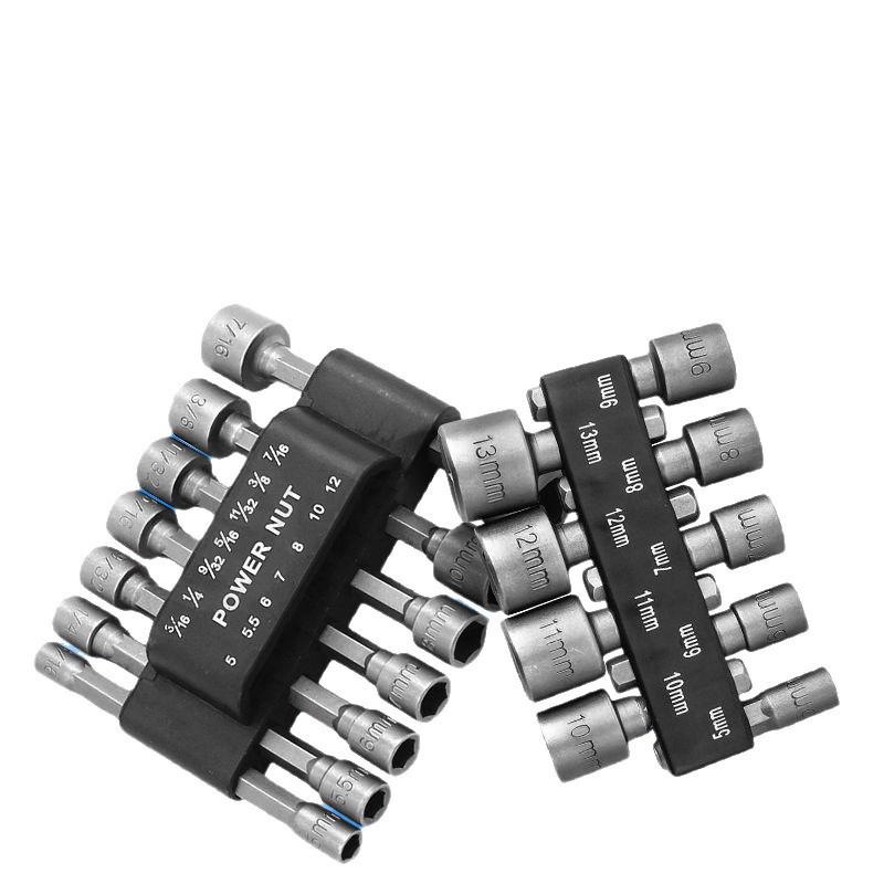 14-Piece Hex Shank Non-Magnetic Socket Set for Air Wrench (Metric/Imperial)