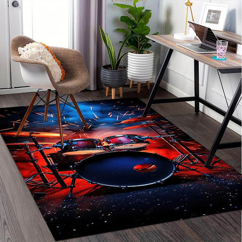 Drum Kit Office Chair Mat: Office Carpet, Oversized Rug for Home Decor, Sofa Mat, Desk Pad Perfect Gift for Any Room