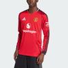 adidas Manchester United 25/26 Home Aeroready Fan Version Slim Fit V-Neck Long Sleeve Football Shirt Men Tops JP3037