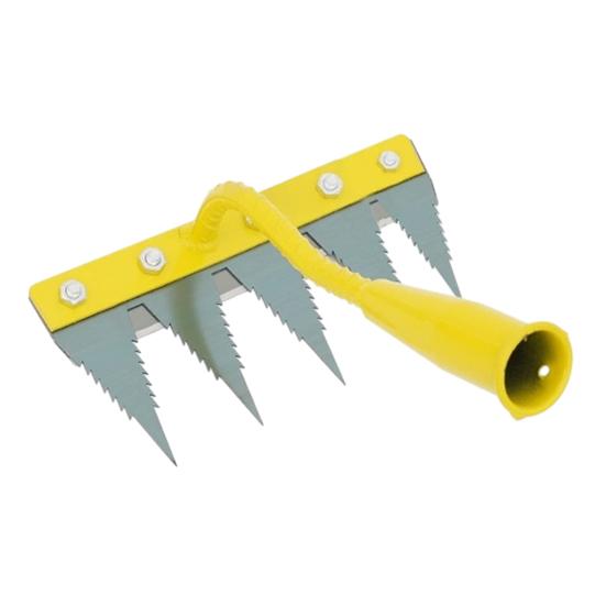 Weeding Rake with High Carbon Steel Teeth Wooden Handle Garden Weed Remover Lightweight Weeder Tool