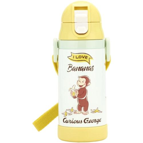 Skater Two-Handed Stainless Steel Water Bottle with Straw 350ml Baby Mug Curious George STWM3N-A