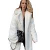 Winter Pelz Damen Langer Mantel Revers Pelzimitat Pelz Trenchcoat