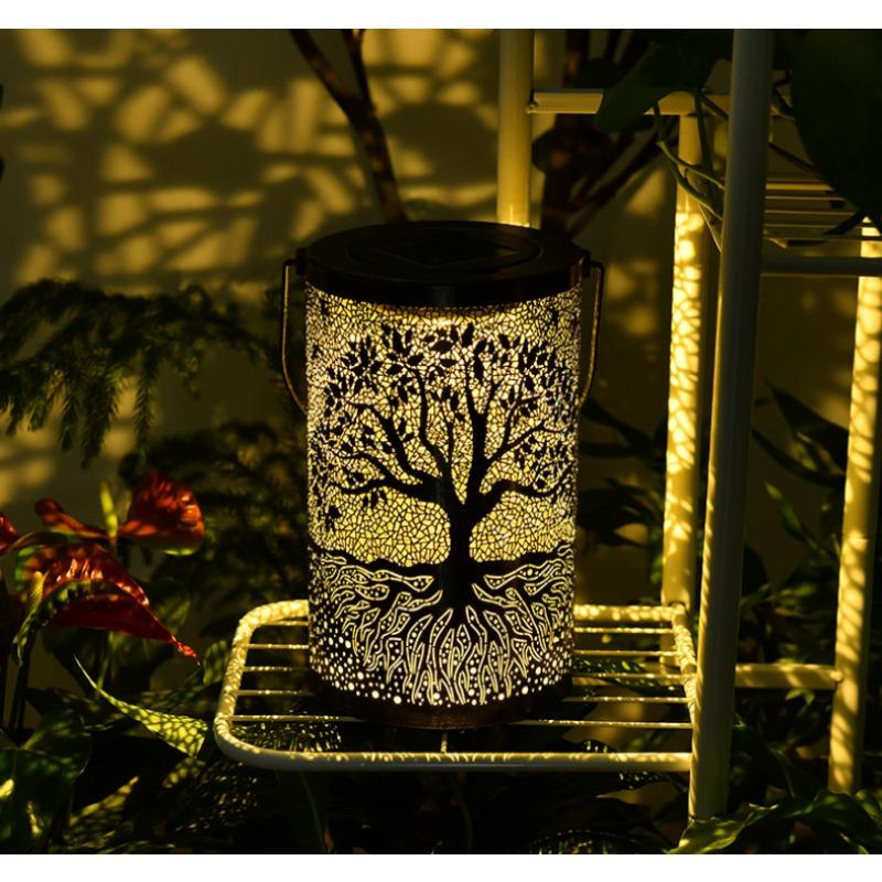 

2 шт., подвесной солнечный фонарь, уличный водонепроницаемый винтажный металлический светодиодный декоративный светильник для большого дерева, садовый двор, газонные фонари black-1pcs