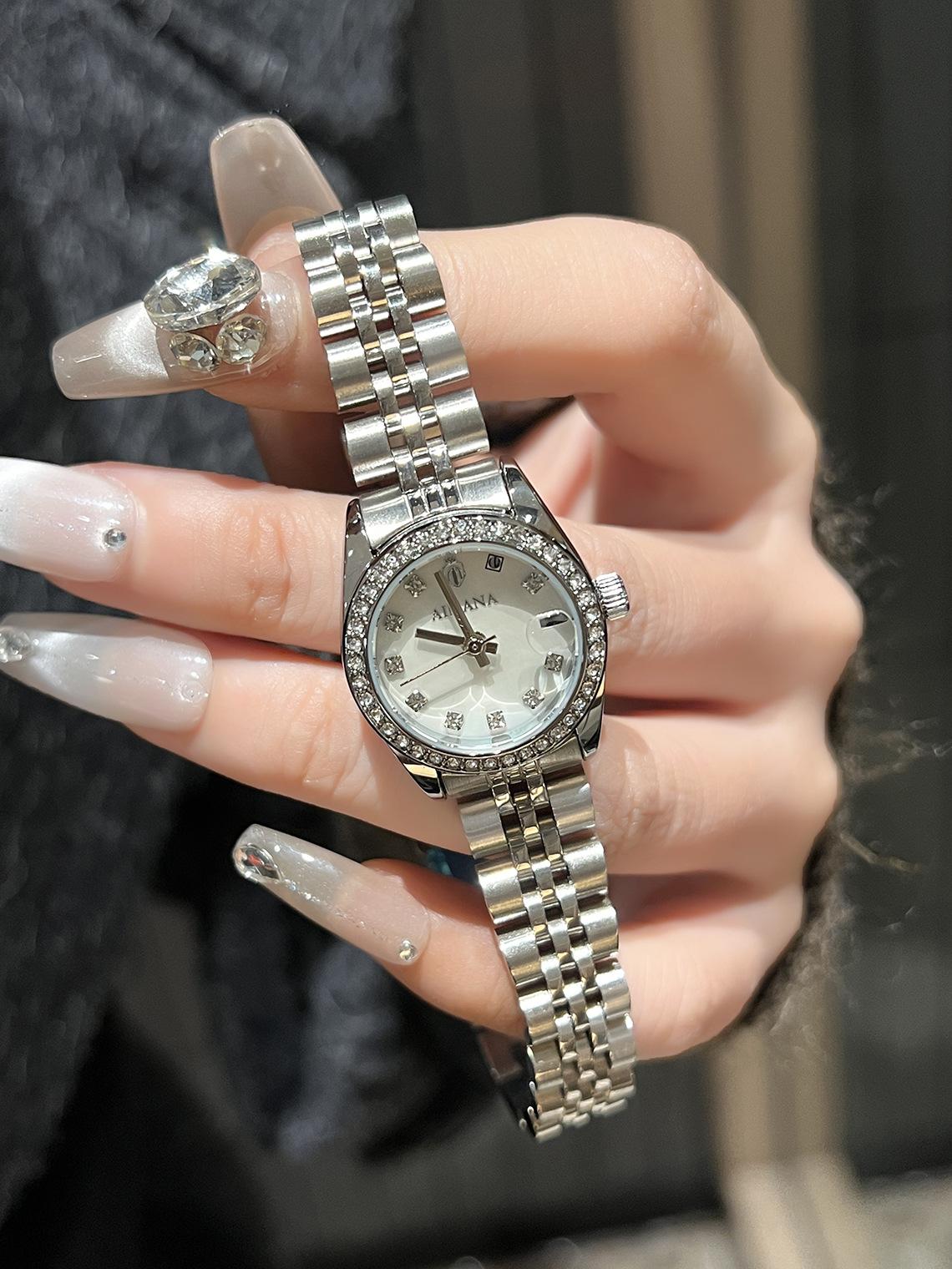 Aimana Small Dial Watch Women S Waterproof Zircon Quartz Watch Niche Light Luxury Waterproof Solid Stainless Steel Women S Watch