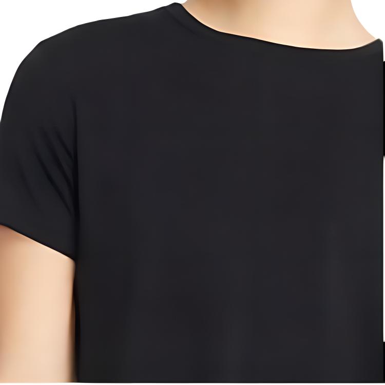 Nike Solid Crew Neck Loose Cropped Short Sleeve T-Shirt Women Tops Black DM7026-010