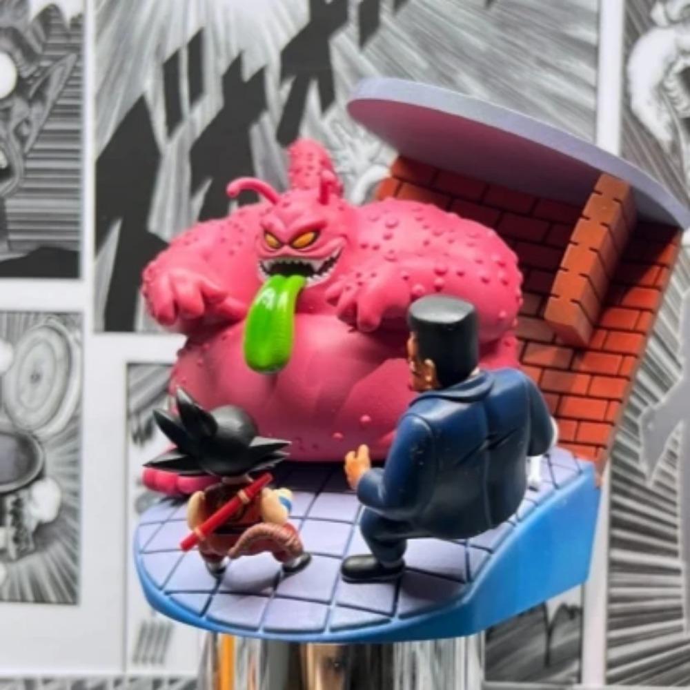 8cm/3.15in Anime Dragon Ball Z Figure Goku Vs Fat Dragon Action Figure Collection Figurine Statue Toy Gift