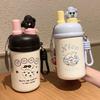 Thermos Cup High Value Cartoon Straw Cup Portable Stainless Steel Student Vacuum Cup