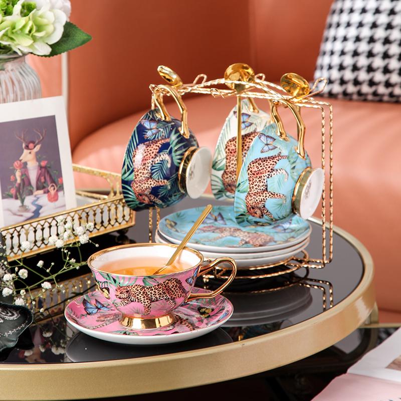 Bone China Creative Coffee Cup Saucers Set for English Afternoon Tea Party Home Decoration Mug Drinking Set