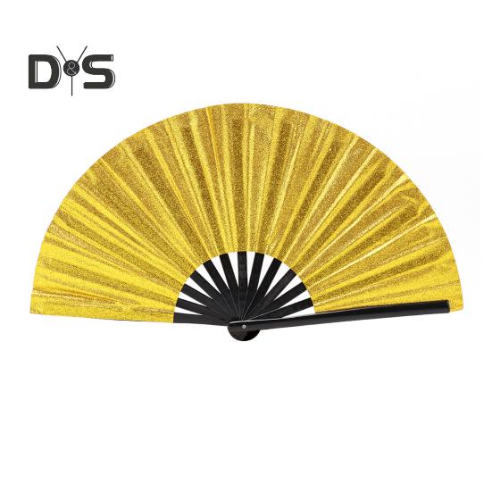 

10-дюймовый красочный народный веер ручной работы с эргономичной ручкой танцевальный театральный веер стильный аксессуар золотистый