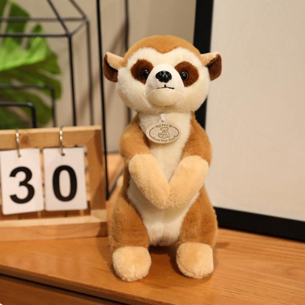 Meerkat Plush,Big Eyes Lemur Doll Long Tail Lemur Plush Toy Link Tail Monkey Forest Animal Doll