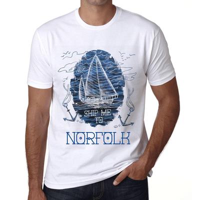 Men’s Vintage Tee Shirt Graphic T Shirt Ship Me To Norfolk White