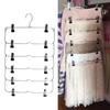 1PC Multilayer Clothes Hangers With 12 Clips Clothing Storage Rack Holder Drying Wardrobe Folding Pants Clothes Metal Skirt Rack