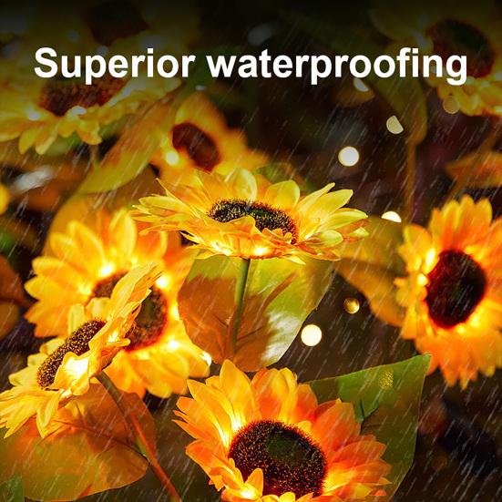 Solar Sunflower Light LED Garden Artificial Flower Light with 36956 Sunflowers Outdoor Waterproof Stake Light for Backyard Flower Bed