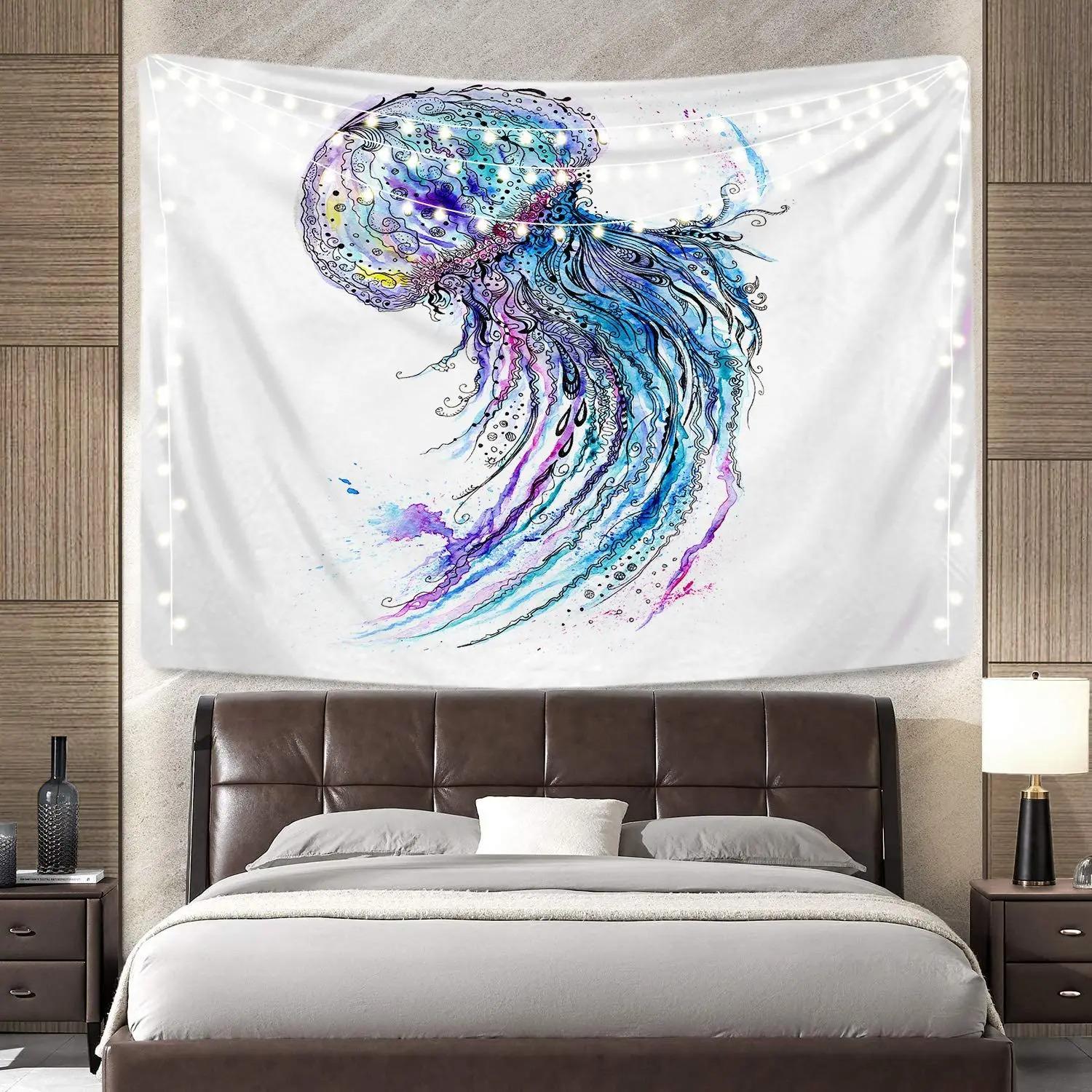 

Психоделічний океанський восьминіг Декоративний гобелен Домашній декор для стін Офісний гобелен для вітальні 230x180cm