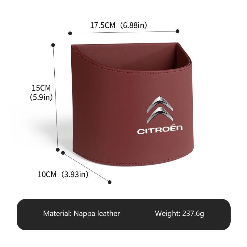 Leather Car Door Storage Organizer Trash Can Garbage Dust Box For Citroen C5 C1 C2 C6 C4L DS3 DS4 DS5 C-Elysee Grand Berlingo