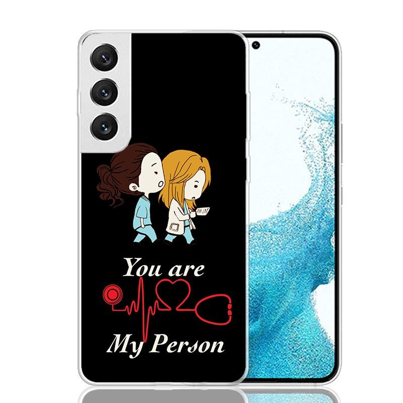 Greys Anatomy Person Case Phone Cover for Samsung Galaxy S24 S25 Ultra S23 Plus S22 + S21 S20 FE S10 S25Plus Trend Fundas S24 Ul