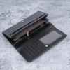 Women's Retro Long Leather Wallet - Oil Wax Zipper Clutch with Large Capacity