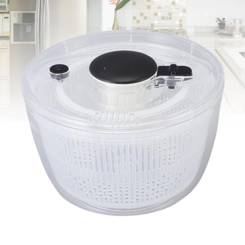 Large Capacity Salad Spinner Transparent Black Salad Washer  Vegetables and Fruits