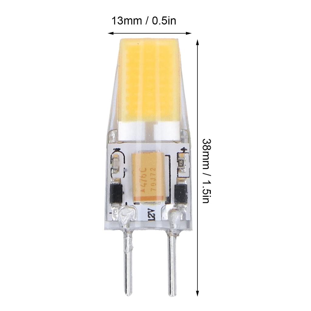 GY6.35 Base LED Bulb, 5W, Warm White (2700K-3000K), Equivalent to 50W Halogen, 500 Lumens, ACDC 12V, 360° Wide Beam Angle, 6 Bulbs Included, For