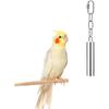 Wontee Stainless Steel Bell Toy Bird Cage Hanging Bite Toy for Parrot Parakeet Budgie Cockatiel Conure n Greys (2 PCS-S)